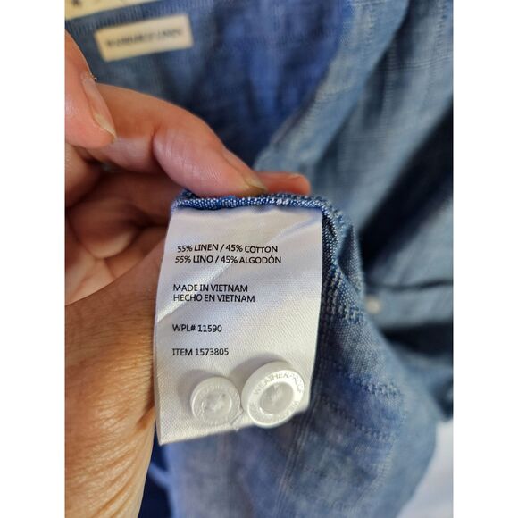 Vintage WEATHERPROOF Linen Blend Short Sleeve Button Down Shirt XXL - Picture 4 of 7